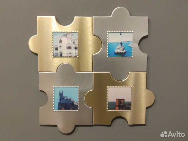 Магнитная фоторамка пазл на холодильник