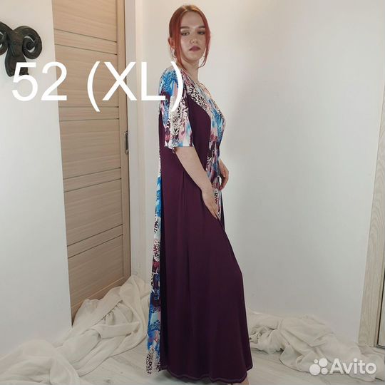 Платье в пол со вставкой Shein 52 (XL)
