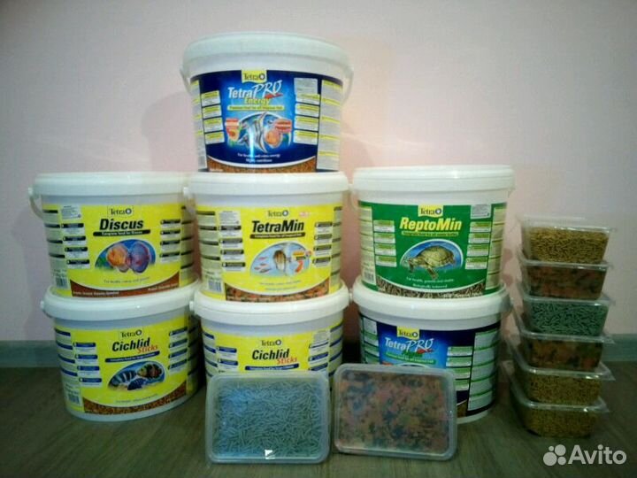 Корм Tetra в ведрах и в пакетах 1л