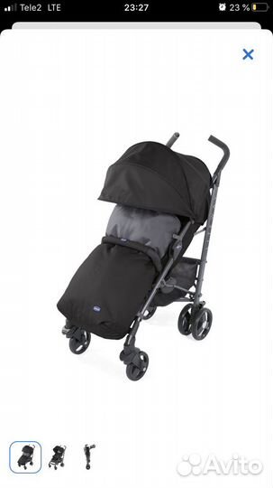 Коляска chicco lite way top jet black