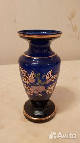 Ваза для цветов СССР из цветного стекла