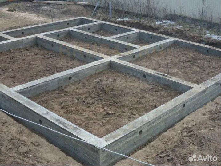 Заливка фундамента