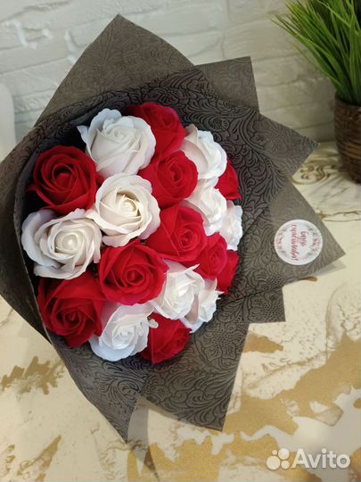 Букет из мыльных роз