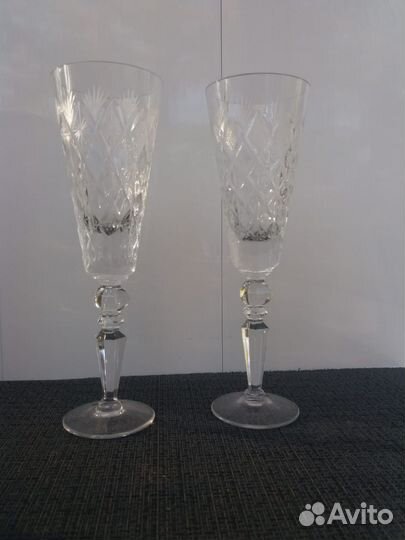 Фужеры и вазочка Ромбы гхз