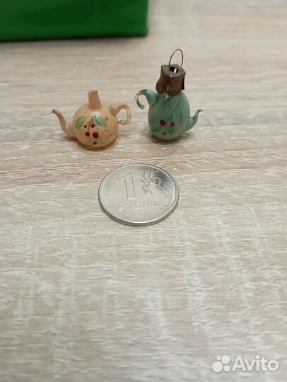Елочные игрушки СССР Чайник + кофейник
