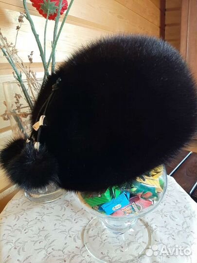 Берет черный норка