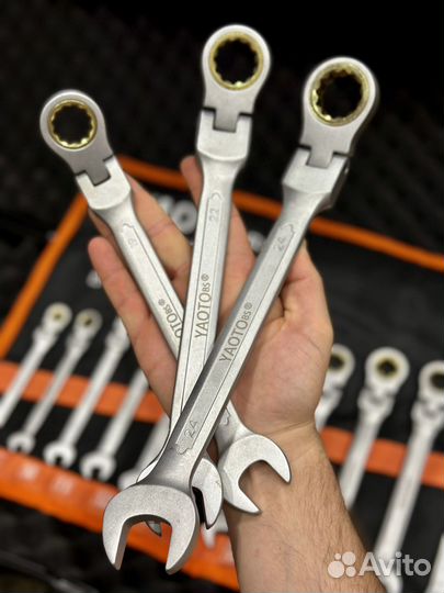 Набор ключей с трещоткой на шарнире 14 Yaoto