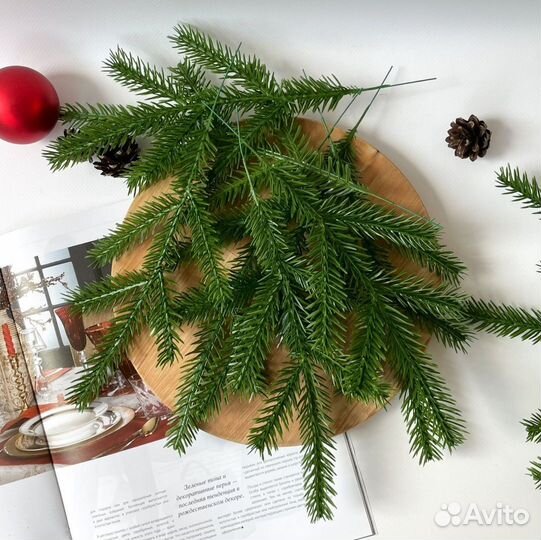 Новогодний декор, еловые ветки, 20 шт, 30 см