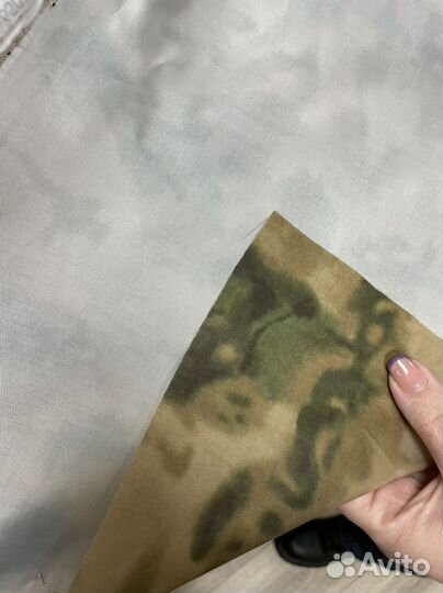 Плащевая ткань мох пиксель флора