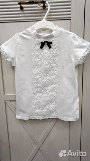 Блузка белая школьная 122 128