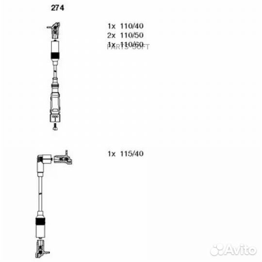 К-кт проводов\ Audi 80 1.3-2.0 84