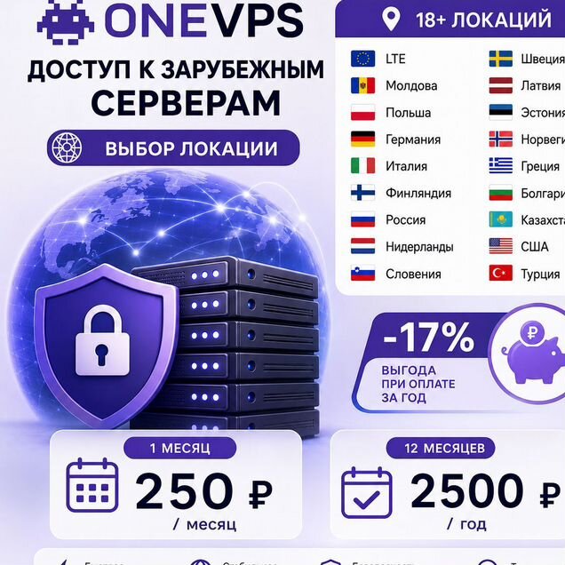 Промокод на Зарубежный VPS сервер