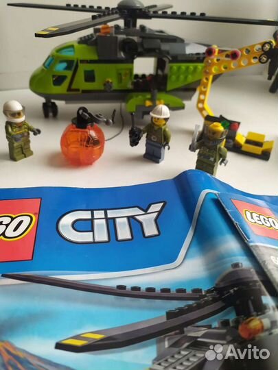 Lego City 60123 вертолёт исследователей вулканов
