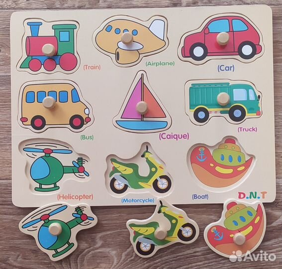 Деревянные пазлы вкладыши