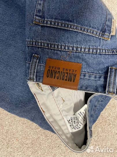 Джинсы широкие мужские синие