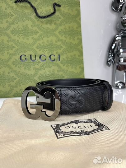 Кожаный ремень GG monogram Gucci