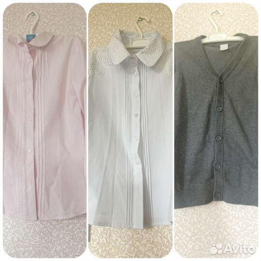 Школьные блузки и кардиган для девочки 140-146