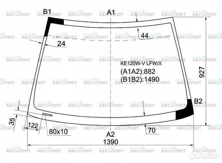 Стекло лобовое toyota corolla 2000 - 2006 E120 Седан 4 дв