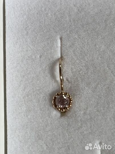 Золотые серьги 585 пробы с топазо для девочки