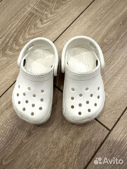 Детские сабо кроксы crocs c6 белые