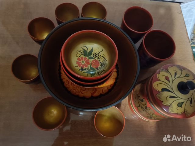 Набор посуды Хохлома