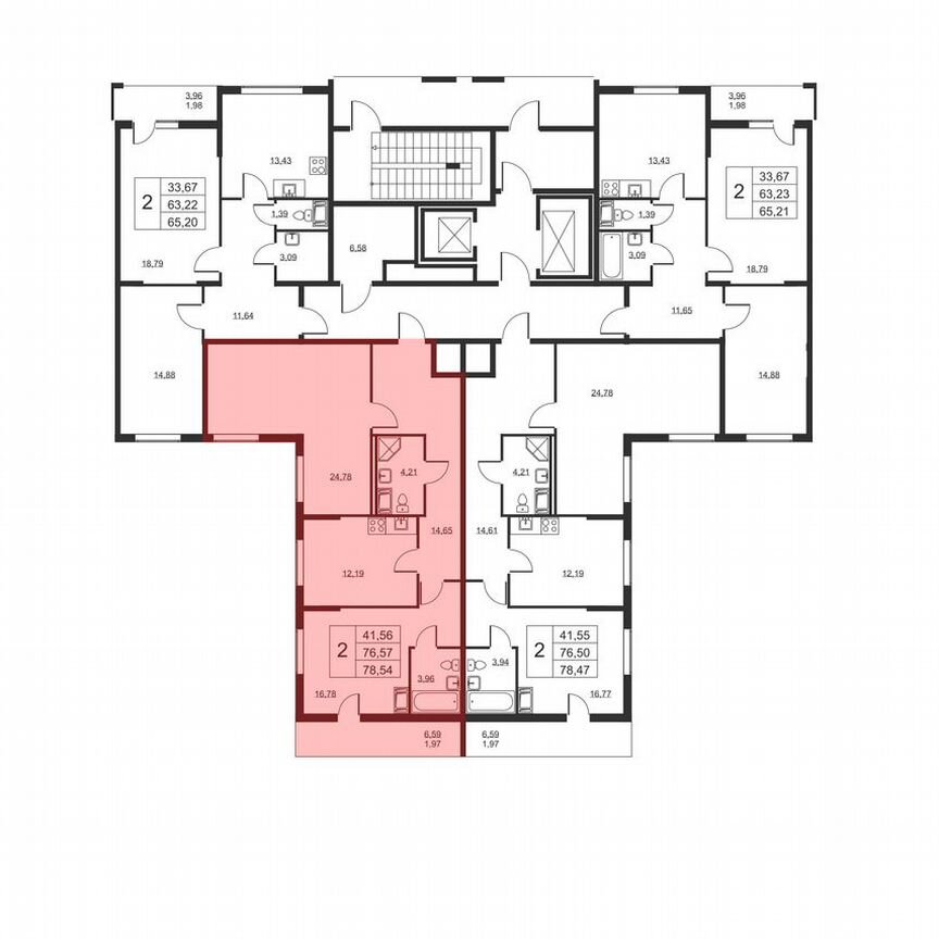 2-к. квартира, 78,5 м², 10/19 эт.