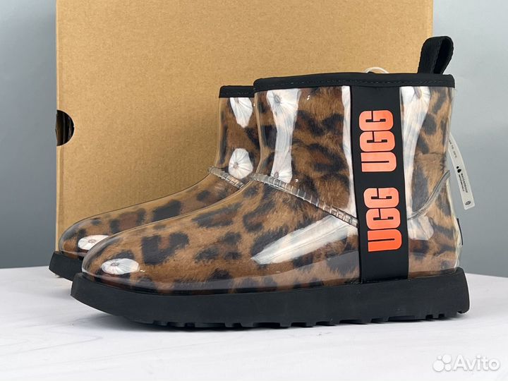 Угги UGG Classic Clear Mini Leopard силиконовые