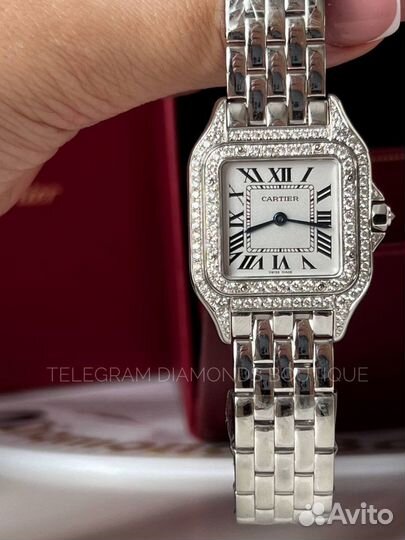 Золотые часы Cartier Panthere с бриллиантами