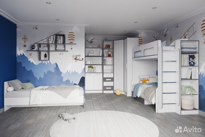 Тэбби Стол письменный белый/графит серый