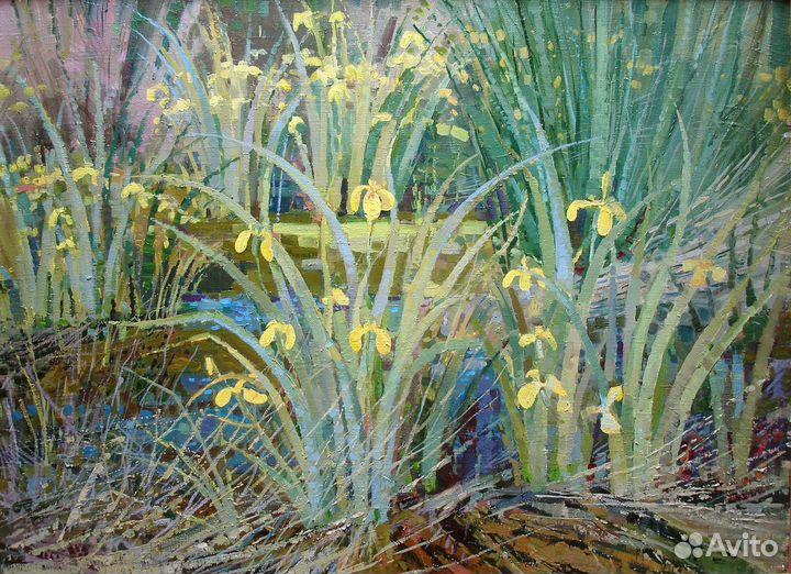 Картина «Дикие ирисы» живопись. холст, масло 60х80