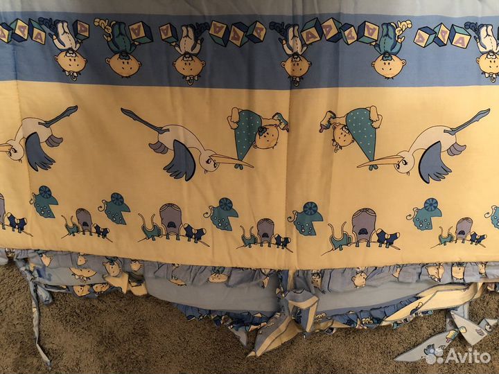 Двусторонние бортики на кроватку+2ком пост