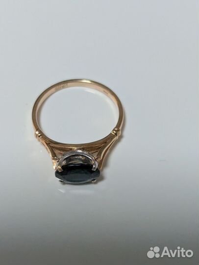 Золотое кольцо с сапфиром 17-17,5