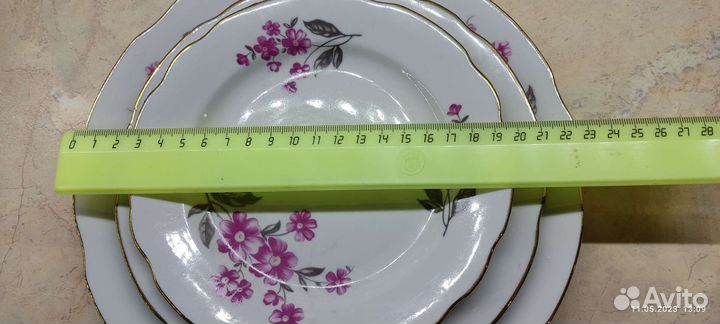 Столовый сервиз Дулево Розовая ветка 1987 год