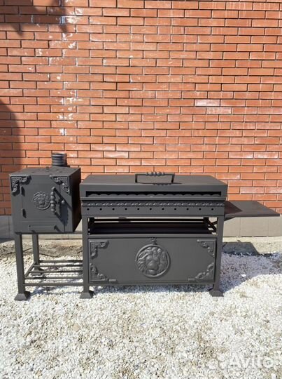 Мангал с печкой для казана ящик