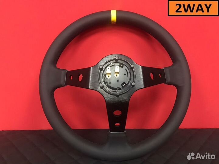 Руль OMP вынос кожа