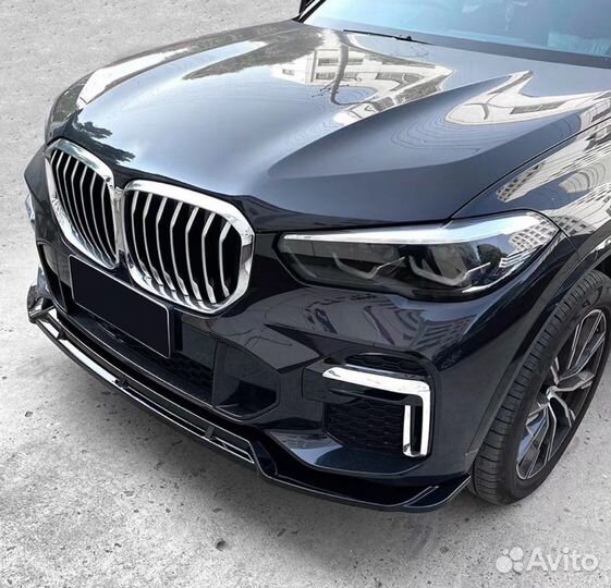 BMW X5 G05 сплиттер губа чёрный глянец