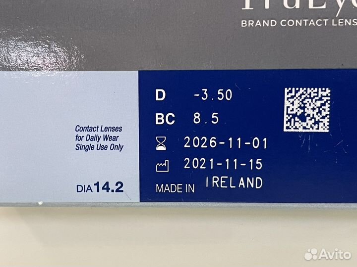 Линзы контактные однодневные acuvue trueye