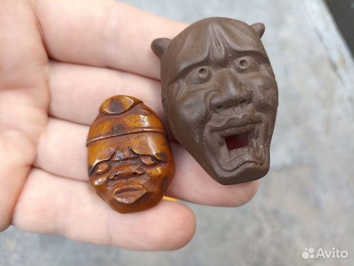 Старинные маски нэцкэ