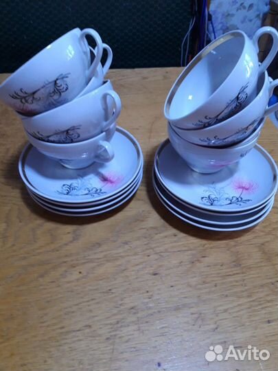 Чайный сервиз СССР дулево хризантемма