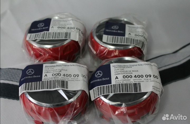 Колпачки ступицы колес амг Мерседес красн Оригинал