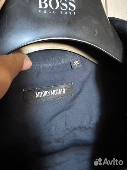 Рубашка Antony Morato 48 L синяя мужская