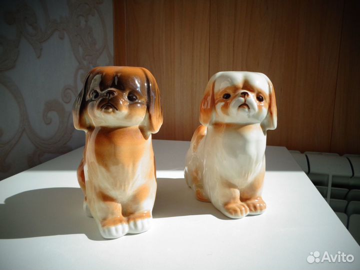 Фарфоровая статуэтка пекинес лфз