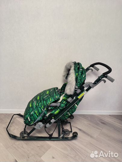 Детские санки коляска с колесами