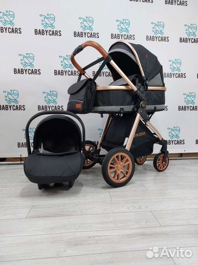 Коляска 3 в 1 Luxmom черный