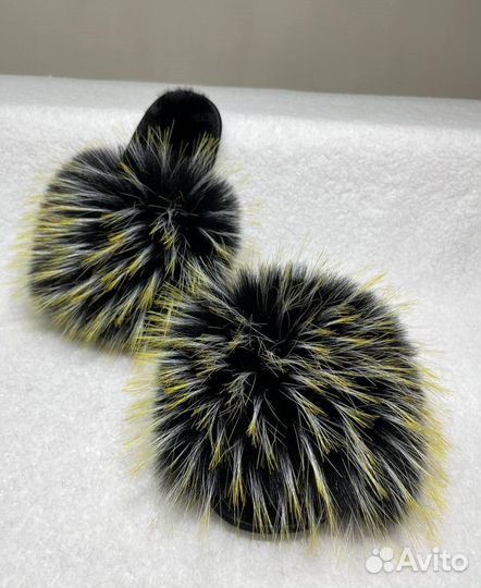 Тапочки женские домашние из меха, подарок на 8 мар