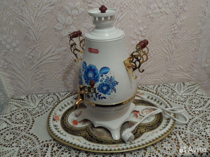 Самовар,новый,centek CT-0092 A,c подносом, (торг)