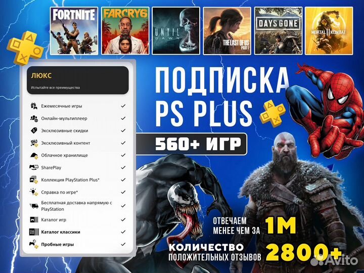 Подписка PS Plus Делюкс 12 месяцев