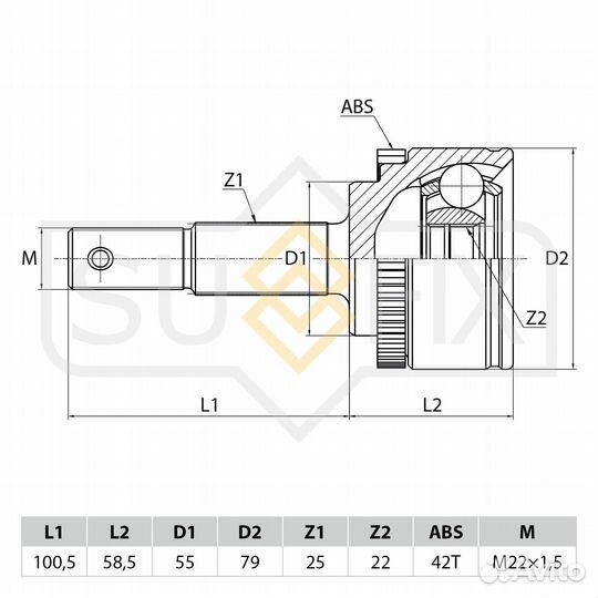 ШРУС наружный перед прав/лев nissan Almera