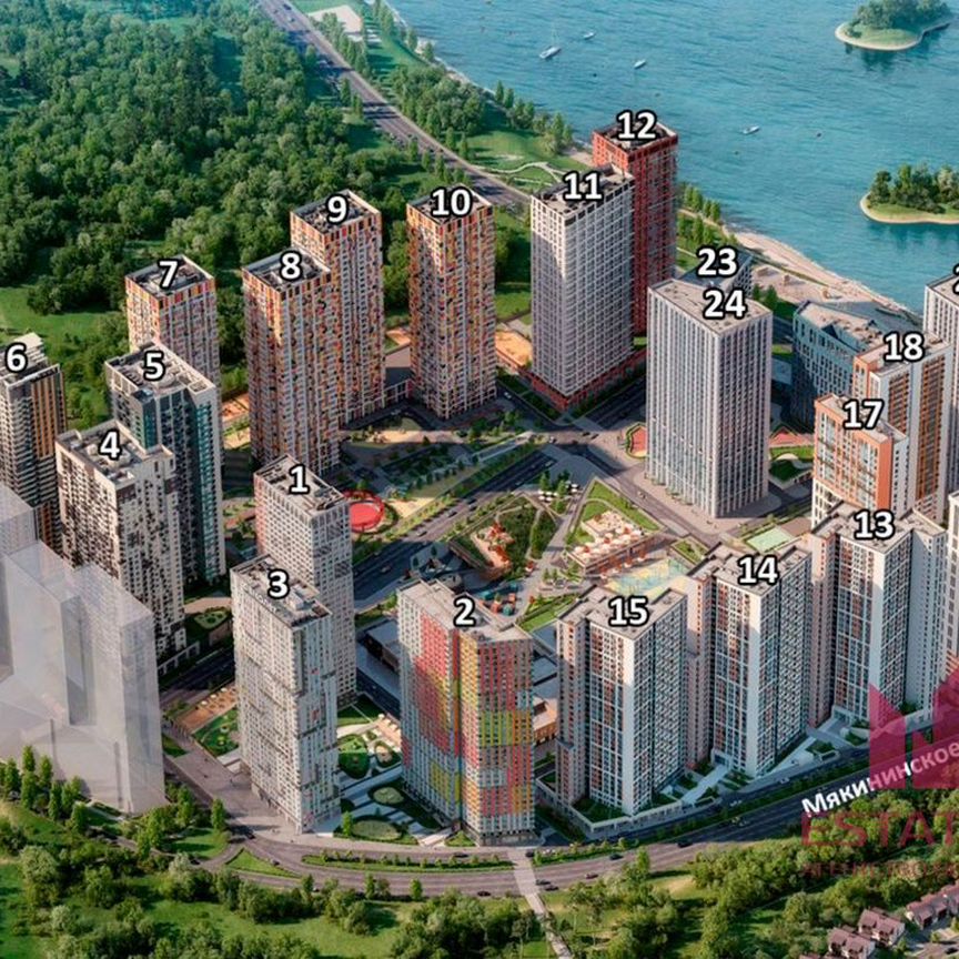 2-к. апартаменты, 56 м², 12/34 эт.