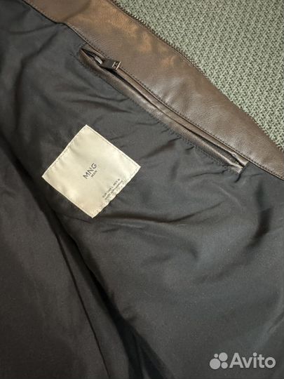 Кожаная куртка Mango man